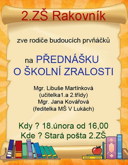 Přednáška o školní zralosti